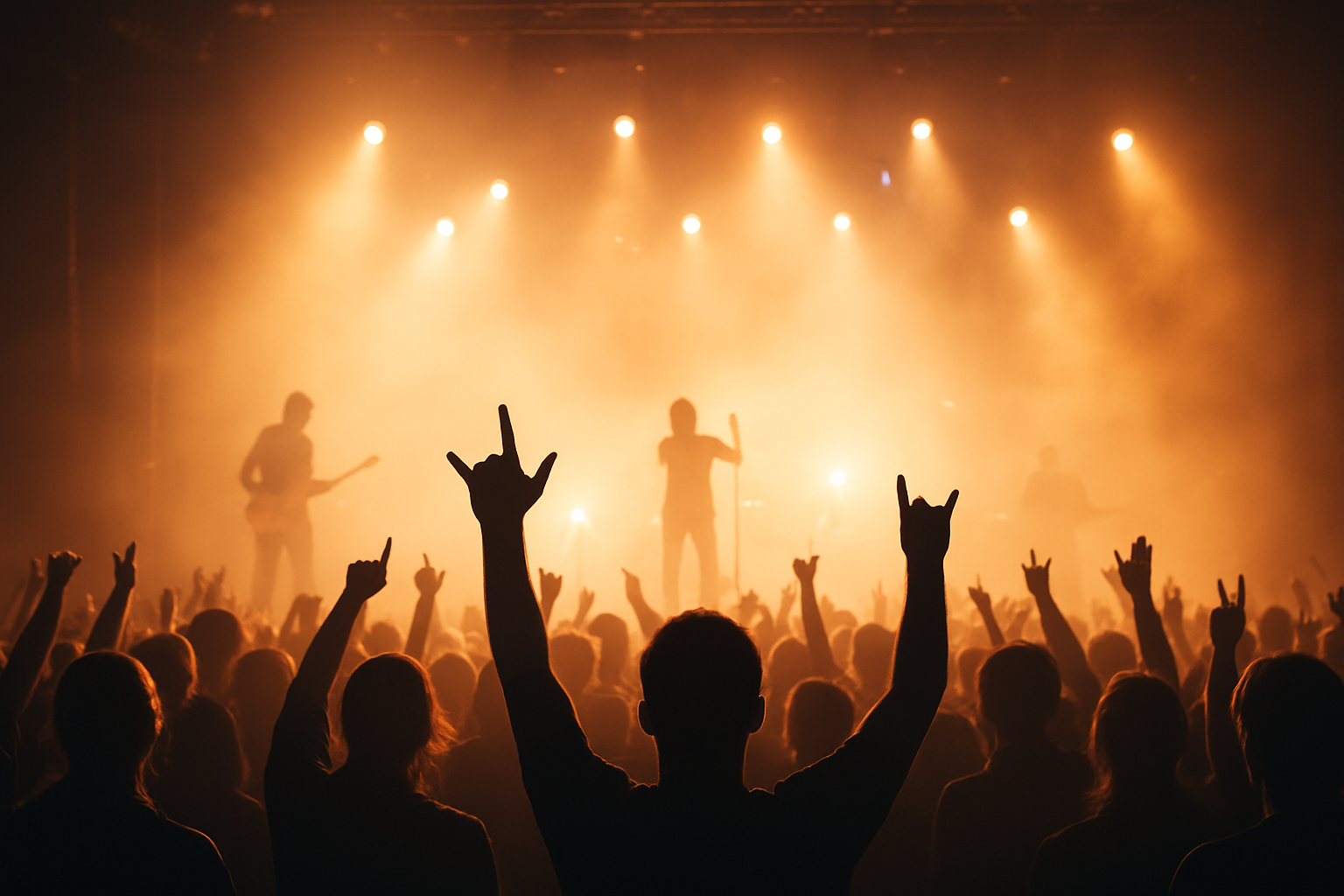 The crown is cheering for artists on stage in one of the exclusive concerts